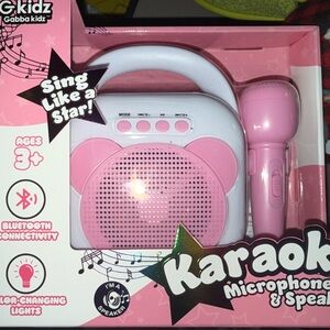 Pink Karaoke Microphone & Speaker